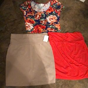 Crop top and skirts